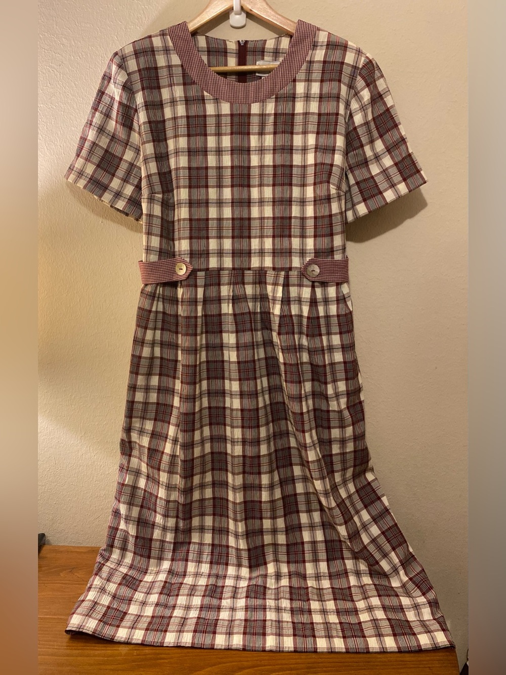 Vintage Lady Darby Sz18W Plaid Midi Dress Cottage Academia Tradwife